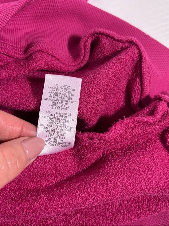 NWT Peloton Magenta Pullover Sweatshirt with Teal Leaf Graphic Size Medium - Picture 8 of 8